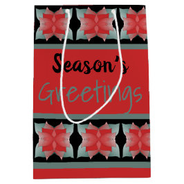 Bolsa De Regalo Mediana Barn moderno rojo con negro