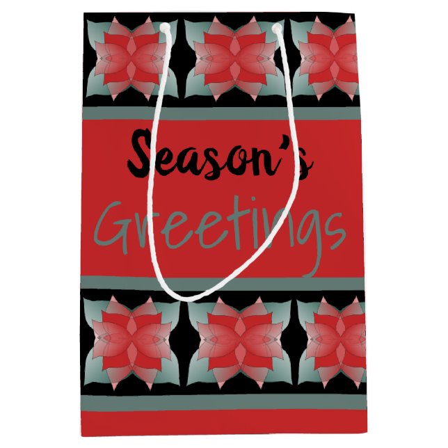 Bolsa De Regalo Mediana Barn moderno rojo con negro (Anverso)