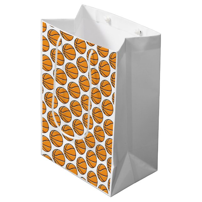 Bolsa De Regalo Mediana Basketball Sports Kids Game Party Theme Fun (Angulo Anverso)