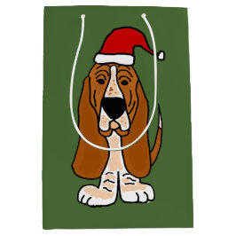Bolsa De Regalo Mediana Basset Hound divertido en bolso del regalo del