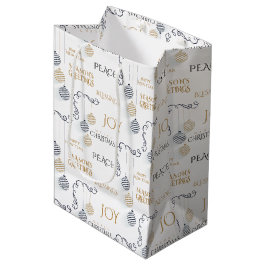 Bolsa De Regalo Mediana Baubles modernos de vacaciones minimalistas en neg
