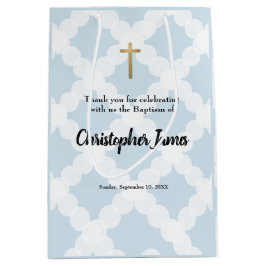 Bolsa De Regalo Mediana Bautismo de niño bebé personalizado Cruz de oro az