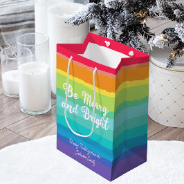 Bolsa De Regalo Mediana Be Merry and Bright Personalizados Navidades del a