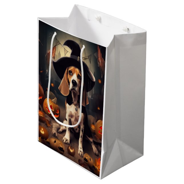Bolsa De Regalo Mediana Beagle Pumpkins Halloween Scary (Angulo Anverso)