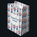 Bolsa De Regalo Mediana Beaker & Test Tube Science Cumpleaños<br><div class="desc">Bolsa de regalo con un lindo dibujo de un tubo de ensayo y un vaso de agua. Perfecto para los tipos científicos.</div>