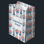 Bolsa De Regalo Mediana Beaker & Test Tube Science Cumpleaños<br><div class="desc">Bolsa de regalo con un lindo dibujo de un tubo de ensayo y un vaso de agua. Perfecto para los tipos científicos.</div>