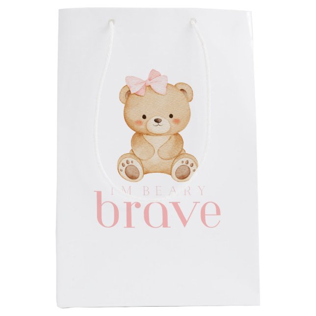 Bolsa De Regalo Mediana beary brave childhood cancer sick kids cute (Anverso)