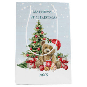 Bolsa De Regalo Mediana Bebé 1 Navidades Teddy Bear