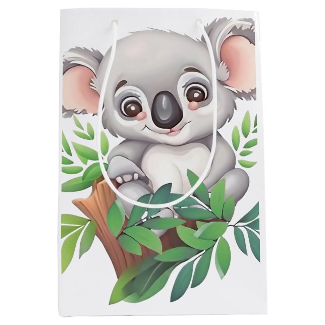 Bolsa De Regalo Mediana Bebé Adorable Koala Bear (Anverso)