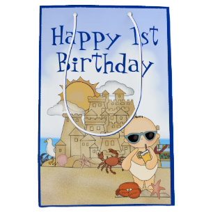 Bolsa De Regalo Mediana Bebé de Guay Beach Sandcastle Boy bebé primer cump