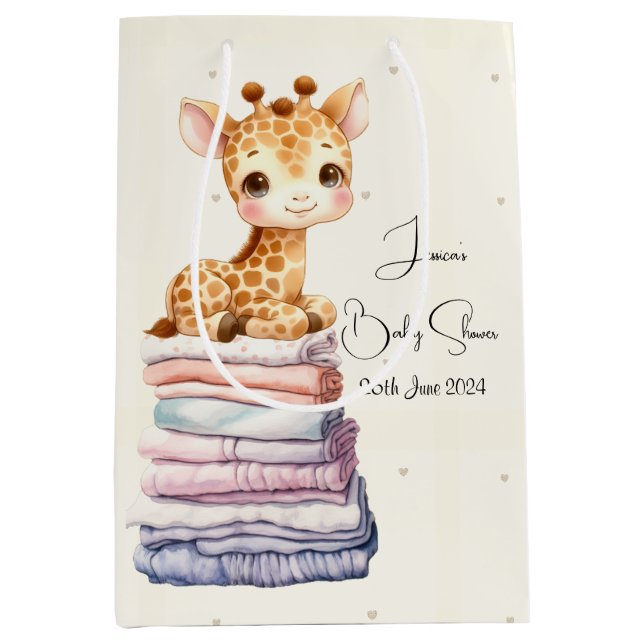 Bolsa De Regalo Mediana Bebé de jirafa cutánea (Anverso)