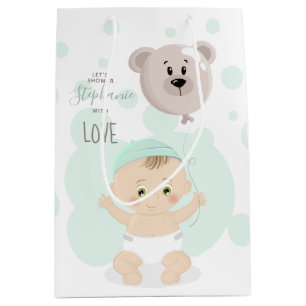 Bolsa De Regalo Mediana Bebé dulce y globo de oso