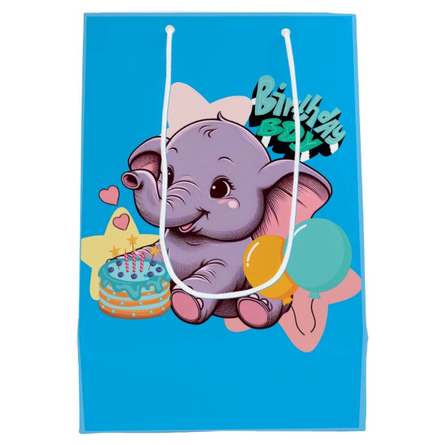 Bolsa De Regalo Mediana Bebé lindo Elefante (Reverso)