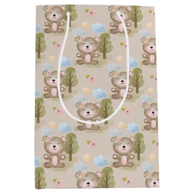 Bolsa De Regalo Mediana Bebé Neutral Bear Forest Big Gift Bag (Anverso)