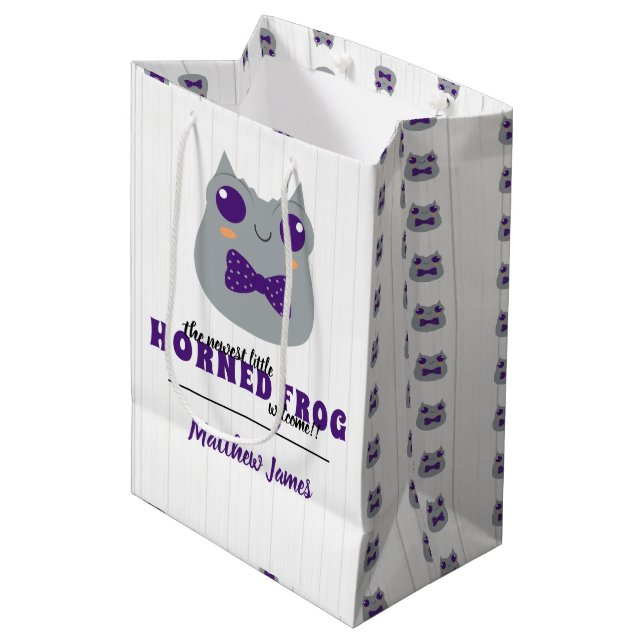 Bolsa De Regalo Mediana Bebé Niño Horn Frog Purple (Angulo Anverso)