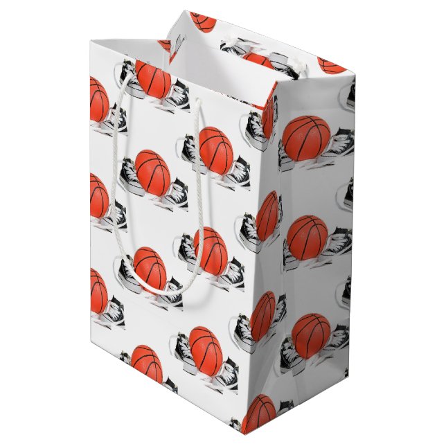 Bolsa De Regalo Mediana Bebés Con Baloncesto (Angulo reverso)