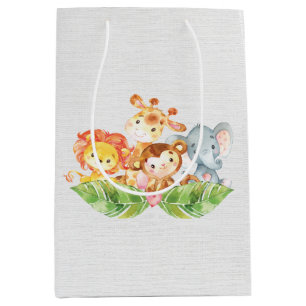 Bolsa De Regalo Mediana Bebés dulces animales de la jungla