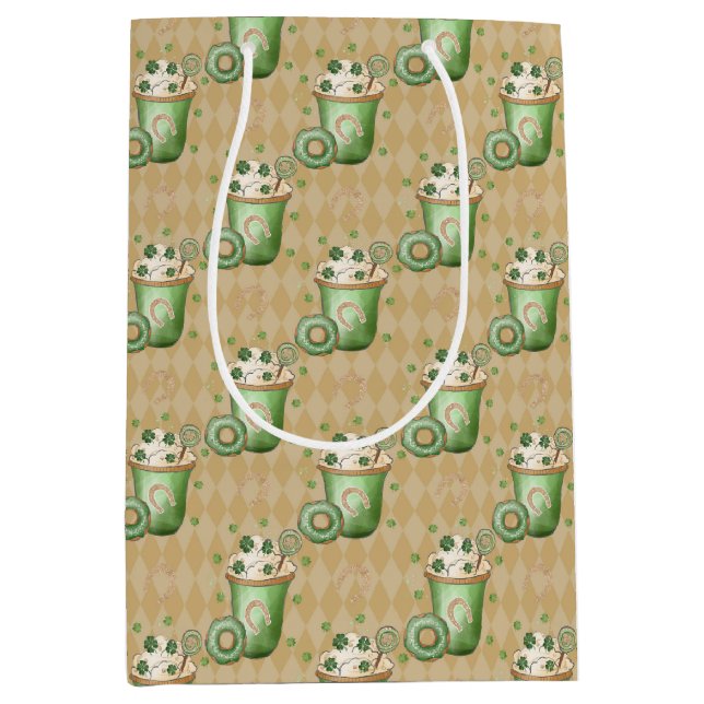 BOLSA DE REGALO MEDIANA BEBIDAS PASTEL VERDE Y CREMA IRLANDESA (Anverso)