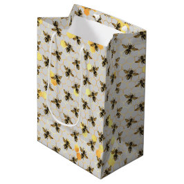Bolsa De Regalo Mediana Bees Gold Honeycomb