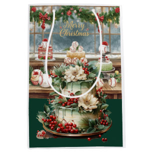 Bolsa De Regalo Mediana Béisbol con tema de Navidad en panadería para papá