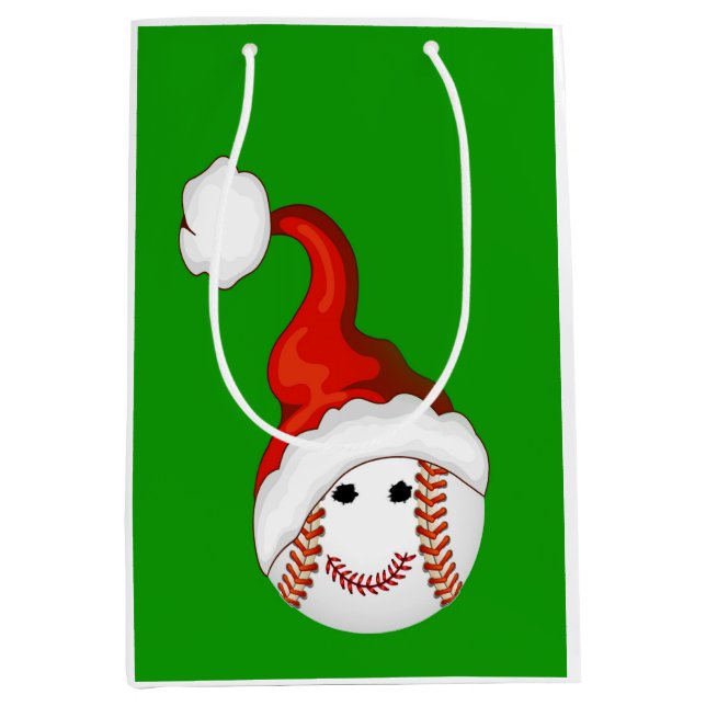 Bolsa De Regalo Mediana Béisbol Santa (Anverso)