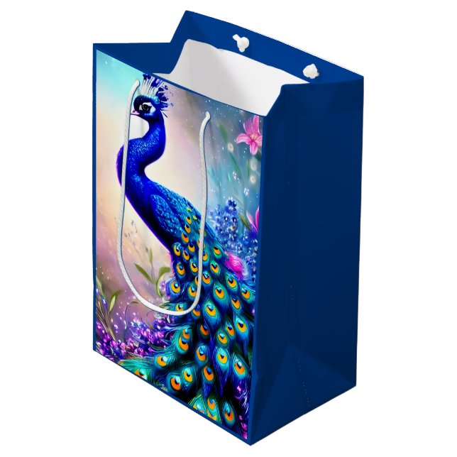 Bolsa De Regalo Mediana Bella Fantasy Peacock (Angulo Anverso)