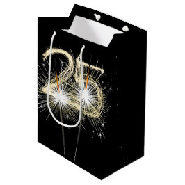 Bolsa De Regalo Mediana Bengalas para cumpleaños 25 en negro