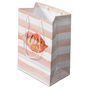 Bolsa De Regalo Mediana Beso de color de agua Rubor rosa XOXO