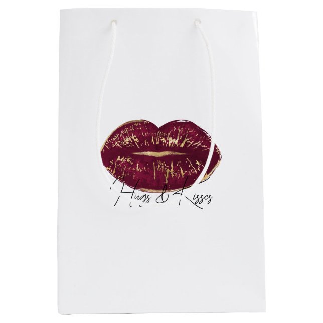 Bolsa De Regalo Mediana Beso de los labios rojos (Anverso)