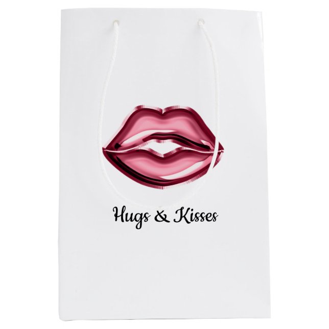 Bolsa De Regalo Mediana Beso de los labios rojos (Anverso)