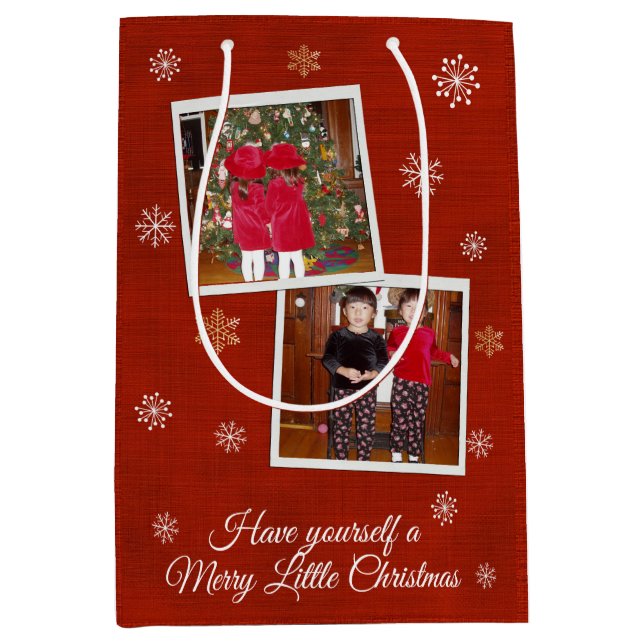 Bolsa De Regalo Mediana Besos de copo de nieve (Anverso)