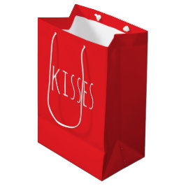 Bolsa De Regalo Mediana 'Besos' Rojo Romántico Intenso Día de San Valentín
