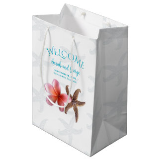 Bolsa De Regalo Mediana Bienvenida a la boda de destino Starfish n Plumeri