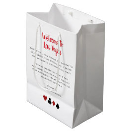 Bolsa De Regalo Mediana Bienvenidos a La Bienvenida Boda de Las Vegas
