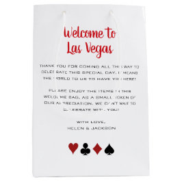 Bolsa De Regalo Mediana Bienvenidos a La Bienvenida Boda de Las Vegas
