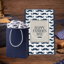 Bigote Azul Marino Patrón Feliz Día del Padre