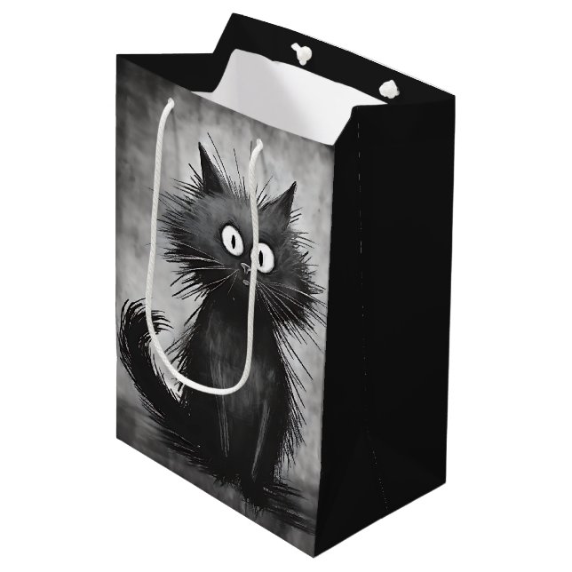 Bolsa De Regalo Mediana Birday Scruffy Alley Cat (Angulo Anverso)