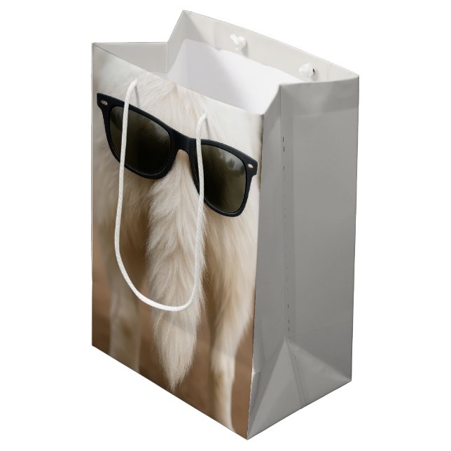 Bolsa De Regalo Mediana Birthday Dog Tail with Sunglasses  (Angulo Anverso)