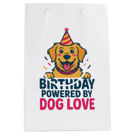 Bolsa De Regalo Mediana Birthday Powered by Dog Love Illustration