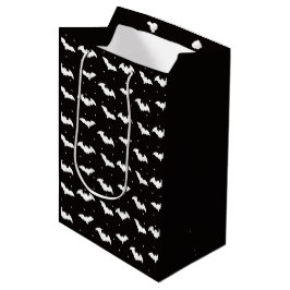 Bolsa De Regalo Mediana Black and White Bats Black Halloween