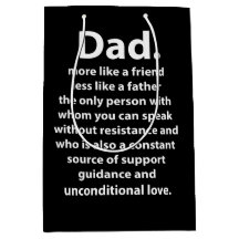 Black and White Dad Daddy Quote 