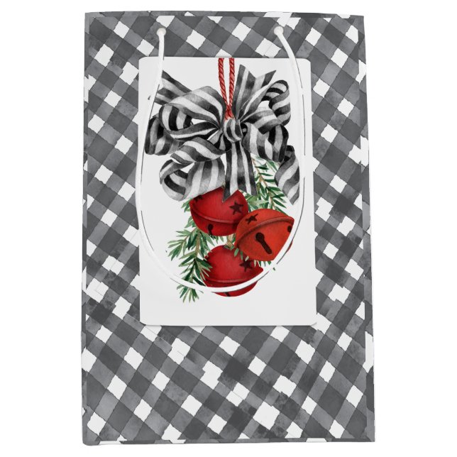 Bolsa De Regalo Mediana Black and White Noël Simple (Anverso)