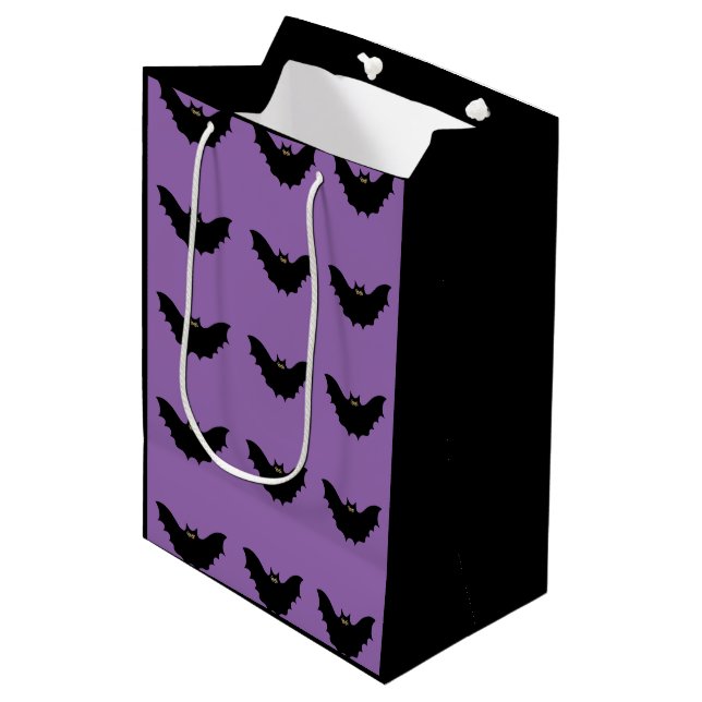 Bolsa De Regalo Mediana Black Bat de Halloween (Angulo Anverso)