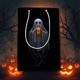 Bolsa De Regalo Mediana Black Boos & Brews Fantasma Halloween