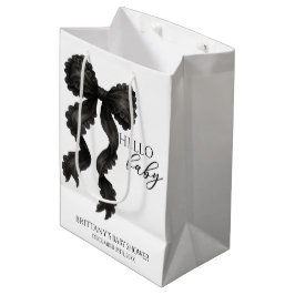 Bolsa De Regalo Mediana Black Bow Baby Shower Modern