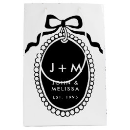 Bolsa De Regalo Mediana Black Bow Coquette Anniversary Charm