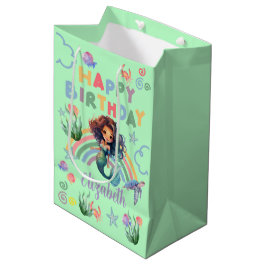 Bolsa De Regalo Mediana Black Mermaid Gift Bag in Green