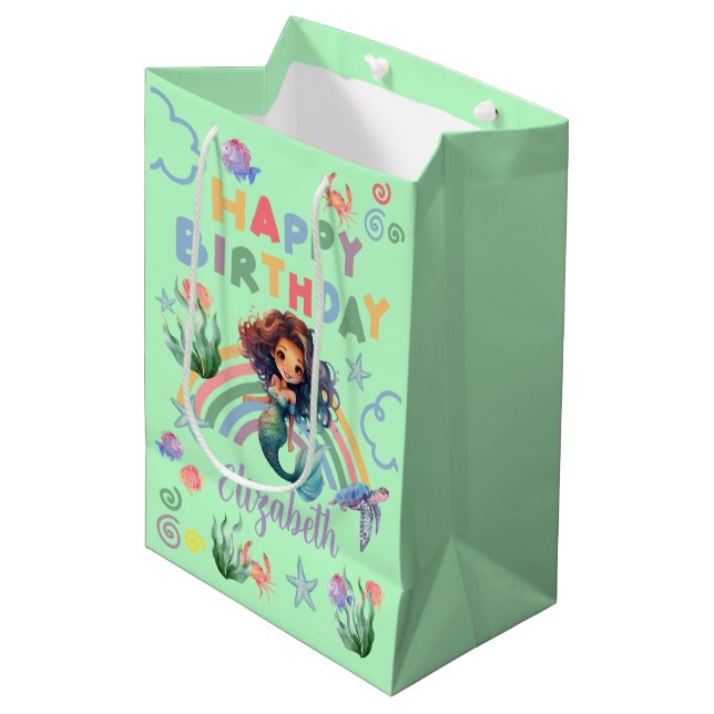 Bolsa De Regalo Mediana Black Mermaid Gift Bag in Green (Angulo Anverso)