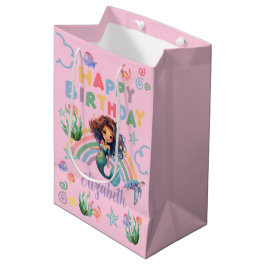 Bolsa De Regalo Mediana Black Mermaid Gift Bag in Pink