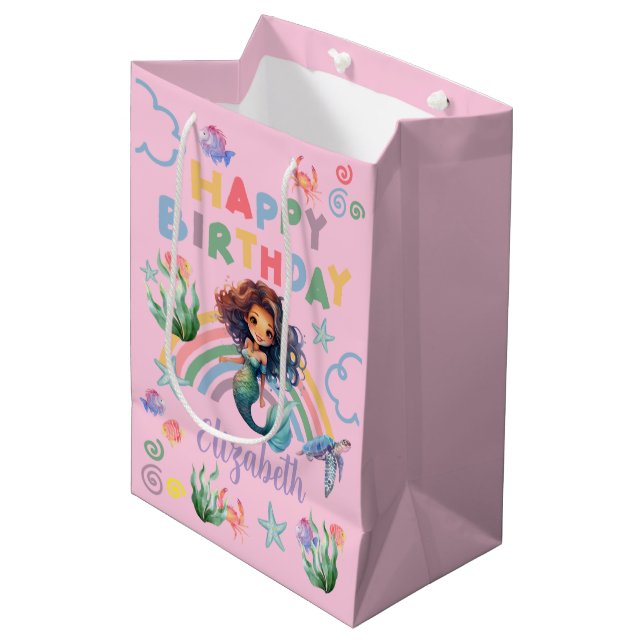 Bolsa De Regalo Mediana Black Mermaid Gift Bag in Pink (Angulo Anverso)